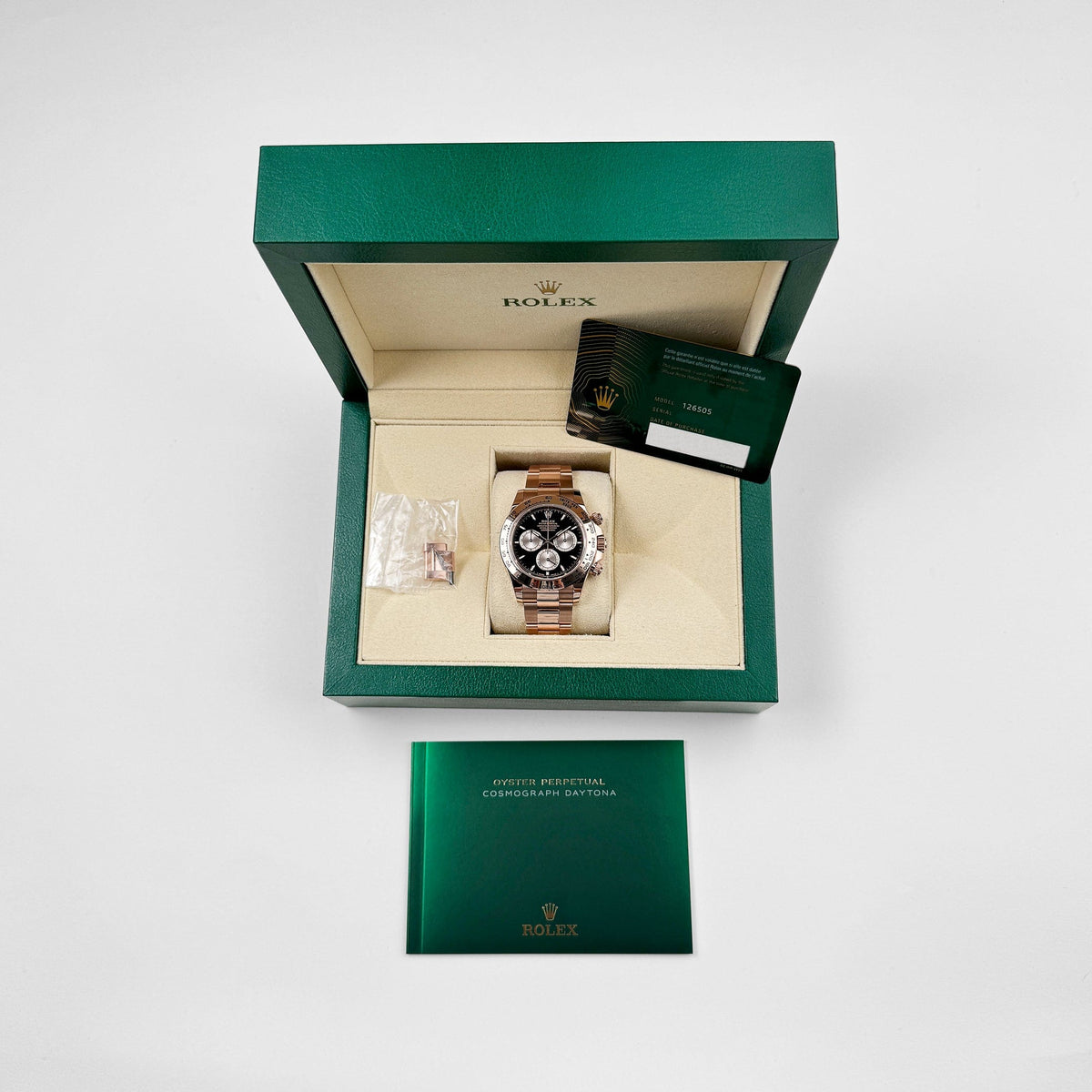 Rolex Daytona 126505 Roségold Helles Schwarzes Zifferblatt (2024)
