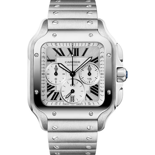 Cartier Santos Chronograph Stainless Steel Watch 43.3 MM