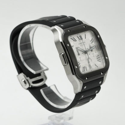 Cartier Santos Chronograph Black Bezel 43.3 MM
