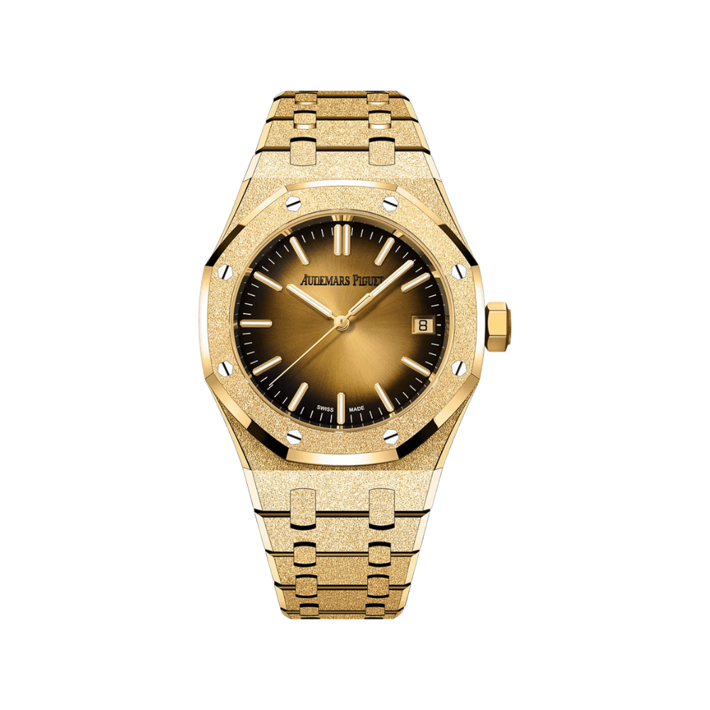 Audemars Piguet Royal Oak 15550BA.GG.1356BA.01 Frosted Yellow Gold Smoked Yellow Dial 37 MM