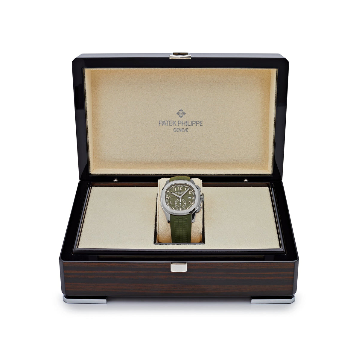 Patek Philippe Aquanaut 3285 V3 – 5968G-010 Chronograph White Gold Khaki Green Dial (2023) 42.2 MM