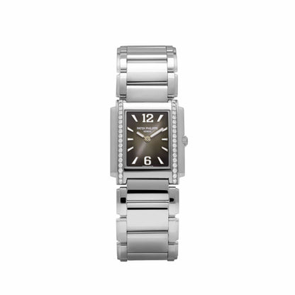 Patek Philippe Twenty-4 4910/1200A-010 'Ladies' Stainless Steel Gray Dial Diamond Bezel Quartz (2024) 25 × 30 MM