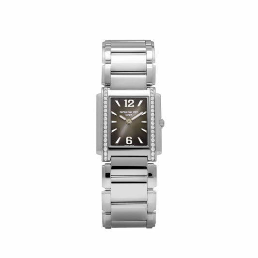 Patek Philippe Twenty-4 4910/1200A-010 'Ladies' Stainless Steel Gray Dial Diamond Bezel Quartz (2024) 25 × 30 MM