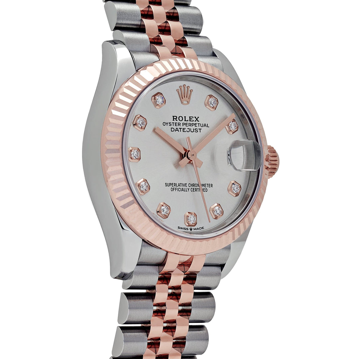 Rolex Datejust 278271 'Ladies' Stainless Steel Rose Gold Silver Diamond Dial (2024) 31 MM