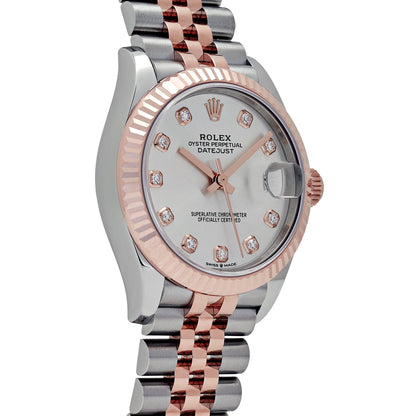 Rolex Datejust 278271 'Ladies' Stainless Steel Rose Gold Silver Diamond Dial (2024) 31 MM