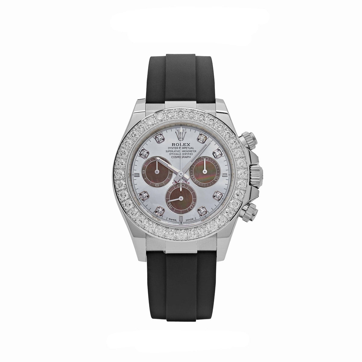 Rolex Daytona 126589RBR White Gold Diamond Mother of Pearl Dial Diamond Bezel 40 MM